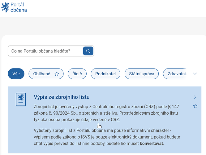 Výpis ze zbrojního listu