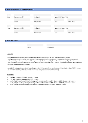 zbrojní list (čtvrtá strana)